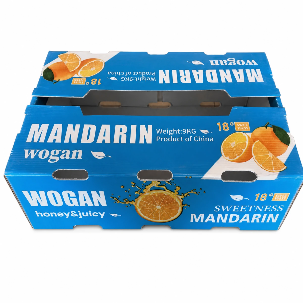 Blue waterproof produce box with custom printing