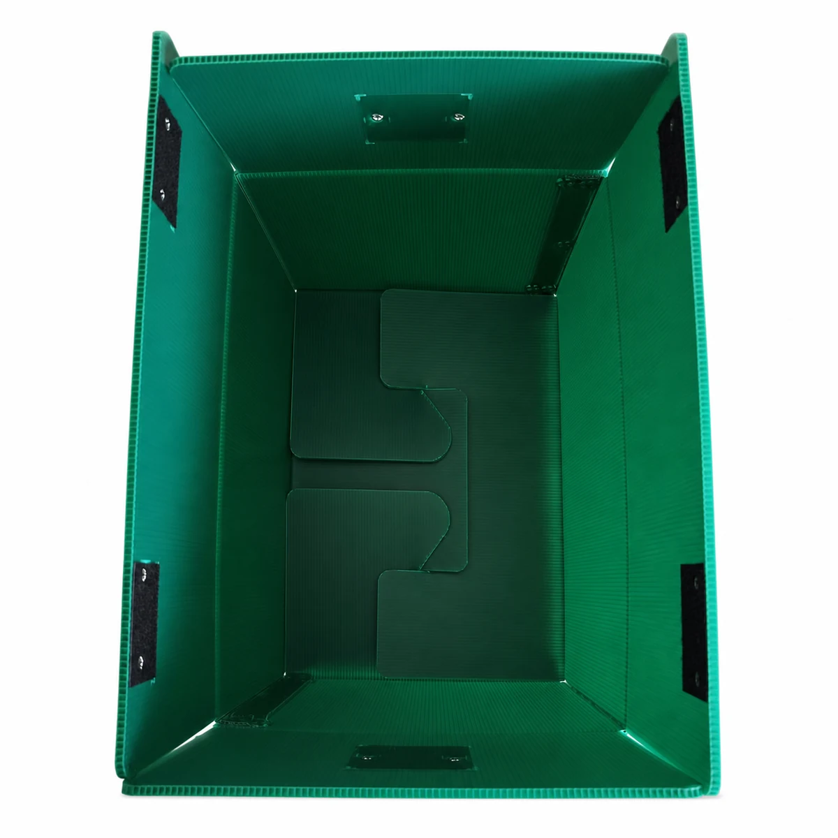 Thumbnail of green corrugated plastic box interior on white background
