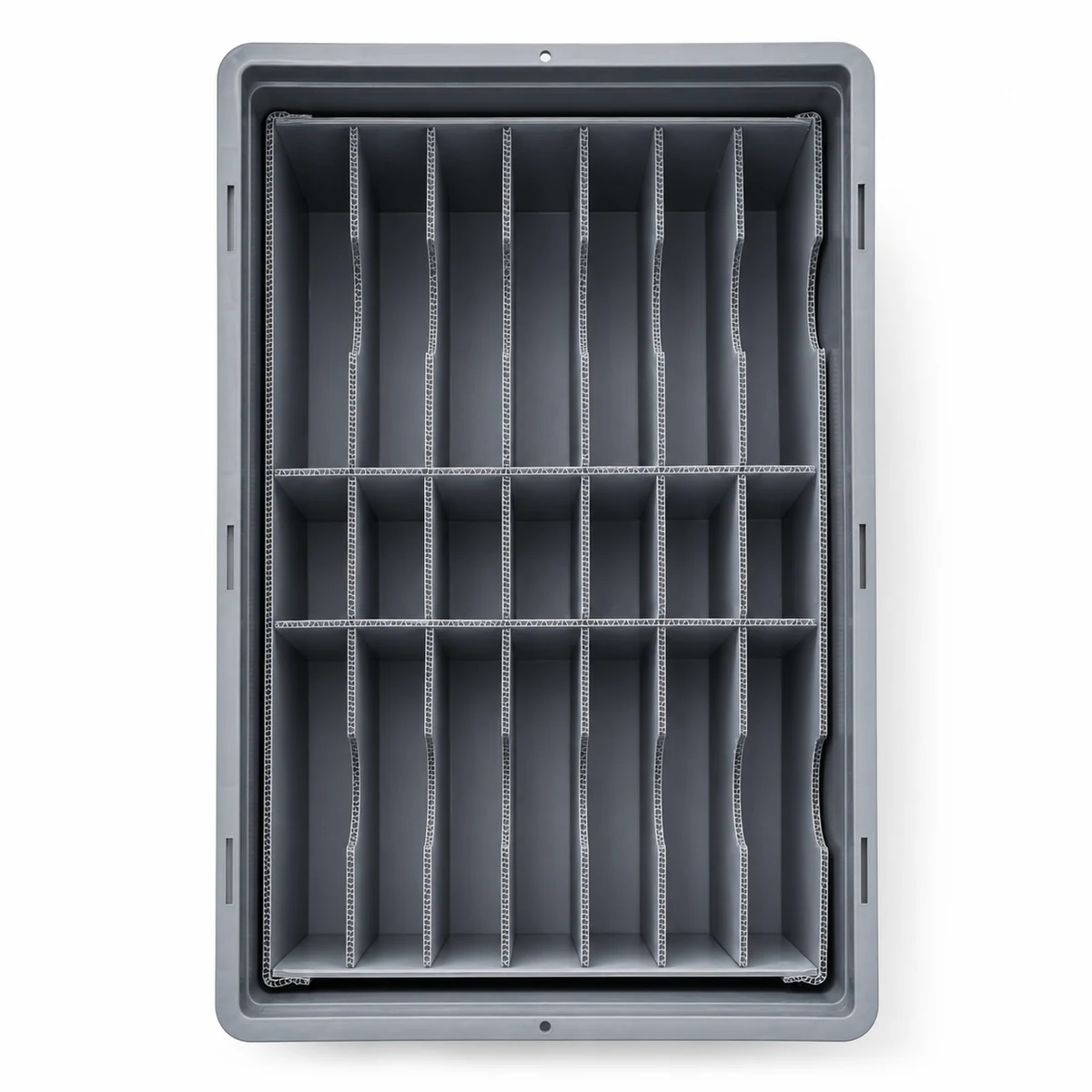 Thumbnail of gray corrugated plastic divider insert in tote