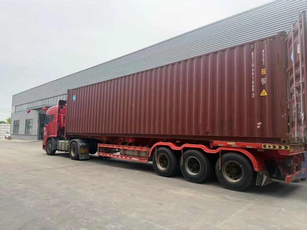 Container truck for peak harvest produce packaging and export transport